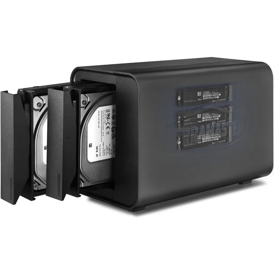 TERRAMASTER D5 Hybrid - Gehäuse für 2 Festplatten und 3 M.2-NVMe-SSDs, USB 3.2 Gen2 10 Gbit/s, ohne Festplatten