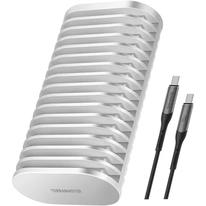 TERRAMASTER D1 SSD Plus - Boîtier SSD M.2 NVMe 40 Gbit/s, compatible USB4 et Thunderbolt, sans disque