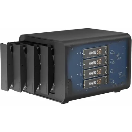 TERRAMASTER D8 Hybrid - Box ibrido per 4 hard disk e 4 SSD NVMe, senza dischi