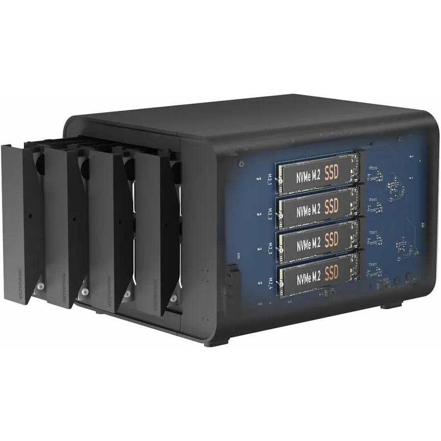 TERRAMASTER D8 Hybrid - Box ibrido per 4 hard disk e 4 SSD NVMe, senza dischi